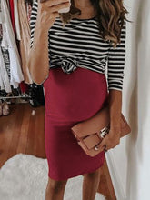 Load image into Gallery viewer, Maternity Striped Sleeveless Two-Piece Dress