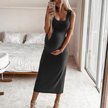 Load image into Gallery viewer, Maternity Casual Solid Color Sleeveless Dress