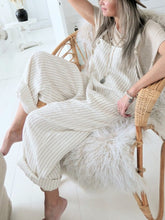 Load image into Gallery viewer, Maternity Temperament Commuter Striped Jumpsuit