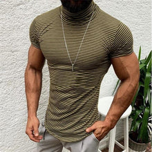 Load image into Gallery viewer, Turtleneck Pinstripe Casual Men's Tops