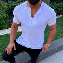 Load image into Gallery viewer, Button Casual Solid Color Men's Tops