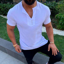 Load image into Gallery viewer, Button Casual Solid Color Men's Tops