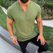 Load image into Gallery viewer, Button Casual Solid Color Men's Tops