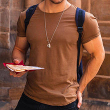 Load image into Gallery viewer, Short-sleeved Fitness Shirt with Curved Hem