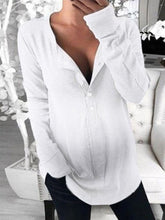 Load image into Gallery viewer, Loose V-neck Button Maternity Top