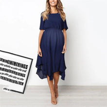 Load image into Gallery viewer, Maternity Sexy Deep V Neck Short Sleeve High Slit Floral Printed Dress