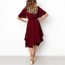 Load image into Gallery viewer, Maternity Sexy Deep V Neck Short Sleeve High Slit Floral Printed Dress