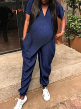 Load image into Gallery viewer, Fashion Loose V-neck Maternity Jumpsuit