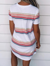 Load image into Gallery viewer, Color Striped Casual Maternity Dress