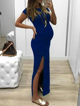 Load image into Gallery viewer, Fashion Solid Color Slit Maternity Dress