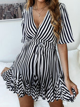 Load image into Gallery viewer, Maternity Fashion Casual Striped Mini Dress