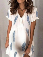 Load image into Gallery viewer, Maternity Fashion Casual Feather Print Dress