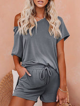 Load image into Gallery viewer, Two-Piece Round Neck Solid Color Casual Maternity Suit