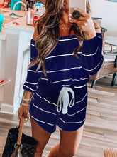 Load image into Gallery viewer, Knitted Striped Waist Maternity Jumpsuit