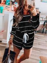 Load image into Gallery viewer, Knitted Striped Waist Maternity Jumpsuit