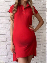Load image into Gallery viewer, Casual Polo Collar Maternity Dress