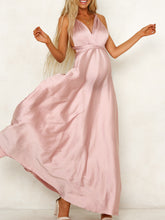 Load image into Gallery viewer, Sexy Open Back High Waist Maternity Dress