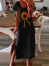 Load image into Gallery viewer, Sunflower Print Maternity Casual Dress