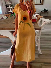 Load image into Gallery viewer, Sunflower Print Maternity Casual Dress