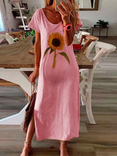 Load image into Gallery viewer, Sunflower Print Maternity Casual Dress