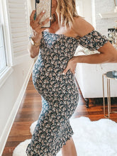 Load image into Gallery viewer, Slim Sexy Strapless Floral Maternity Dress
