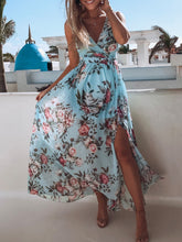 Load image into Gallery viewer, V-neck Floral Maternity Split Dress