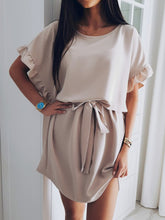 Load image into Gallery viewer, Maternity Solid Color Dress With Ruffles