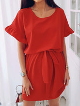 Load image into Gallery viewer, Maternity Solid Color Dress With Ruffles