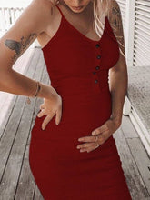 Load image into Gallery viewer, Maternity Pit Button Midi Dress