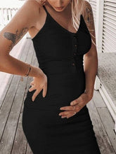 Load image into Gallery viewer, Maternity Pit Button Midi Dress