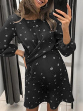 Load image into Gallery viewer, Round Neck Polka Dot Print Maternity Dress