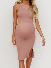 Load image into Gallery viewer, Maternity Slim Knit Slit Dress