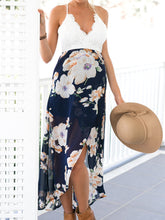 Load image into Gallery viewer, Lace Stitching Chiffon Sling Dress For Pregnant Women