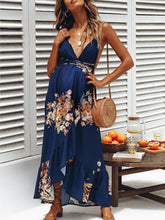 Load image into Gallery viewer, Maternity Dress With Halter V-Neck Printed Suspenders