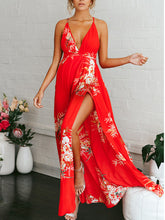 Load image into Gallery viewer, Maternity Dress With Halter V-Neck Printed Suspenders