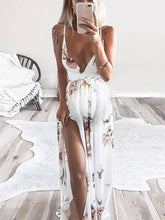 Load image into Gallery viewer, Maternity Dress With Halter V-Neck Printed Suspenders