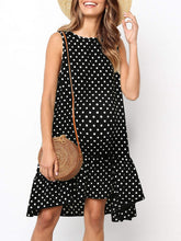 Load image into Gallery viewer, Printed Polka Dot Ruffled Maternity Dress