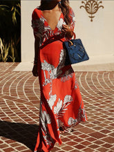 Load image into Gallery viewer, V-neck Fashion Printed Maternity Dress