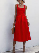 Load image into Gallery viewer, Simple Square Neck Suspender Sexy Maternity Dress