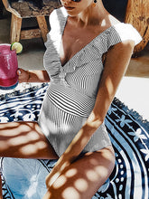 Load image into Gallery viewer, V-neck Striped Casual Fashion Maternity Swimsuit