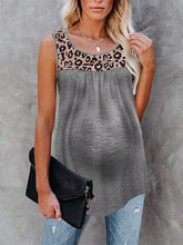 Load image into Gallery viewer, Leopard Print Loose Round Neck Vest For Pregnant Women
