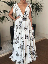 Load image into Gallery viewer, Maternity V-neck Open Back Printed Dress