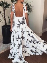 Load image into Gallery viewer, Maternity V-neck Open Back Printed Dress