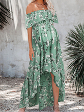 Load image into Gallery viewer, Maternity Fashion Off Shoulder Short Sleeve Floral Dress