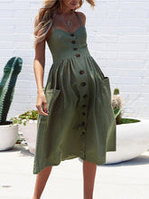 Load image into Gallery viewer, Maternity Dress Sexy Waist Solid Color Sling Dress