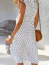 Load image into Gallery viewer, Dot Printed V-Neck Sleeveless Knotted Maternity Dress