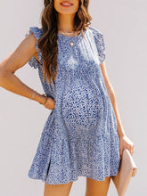 Load image into Gallery viewer, Lotus Leaf Sleeve Printed Loose Maternity Dress