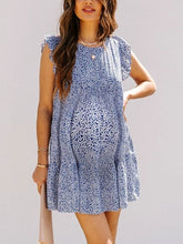Load image into Gallery viewer, Lotus Leaf Sleeve Printed Loose Maternity Dress
