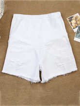 Load image into Gallery viewer, Pure Color Trendy Ripped Maternity Shorts