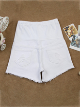 Load image into Gallery viewer, Pure Color Trendy Ripped Maternity Shorts